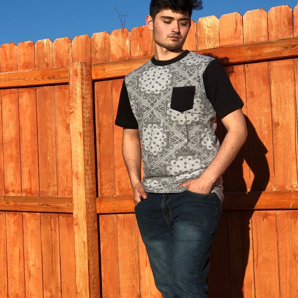 Light Grey Bandana Short Sleeve Tee